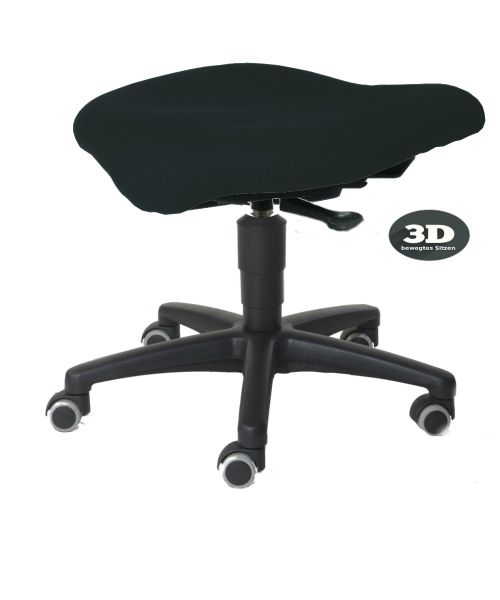 Drehhocker STANDY, Kunststoff-Fußkreuz, Sitzbezug 3D-Stoff, schwarz