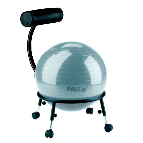 Sitzballstuhl Pallone 1, mit Rollen, Ball silber